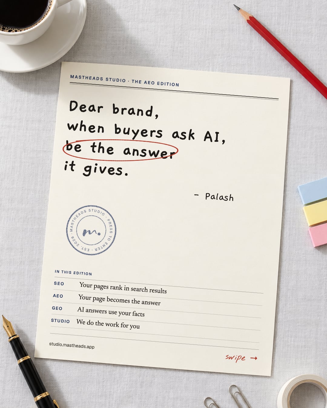 How do buyers find you now? SEO, AEO and GEO, side by side, and what each one needs from your site.